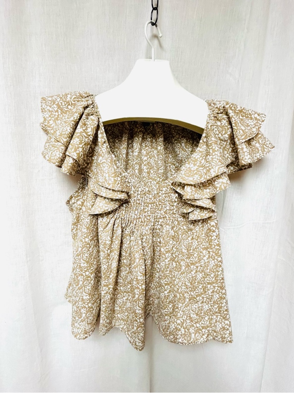 Cotton ruffle sleeve top blouse women’s lightweight size XXL